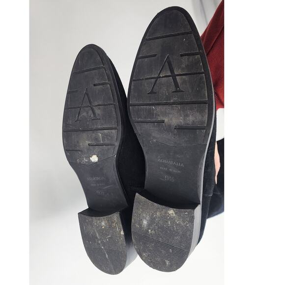 Aquatalia Knee High Suede Boots Stretch Panel Back‎ Size 9.5 Made In Italy - Picture 10 of 12